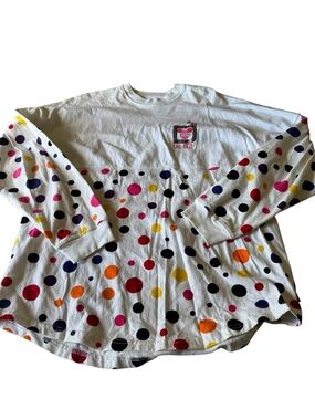 Disney parks White Long-Sleeve jersey with Multicolor Polka Dots
